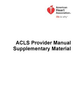 ACLS Provider Manual Supplementary Material